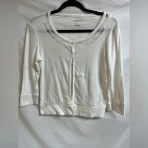 Van Heusen Women’s size small 100% cotton 3/4 sleeve  button -down Cardigan